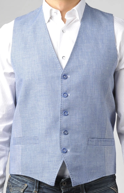 Shop Luchiano Visconti Powder Blue Formal Vest