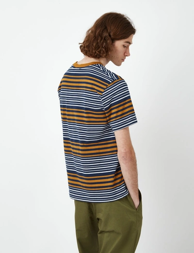 Shop Bhode Shima Striped T-shirt (organic) In Blue