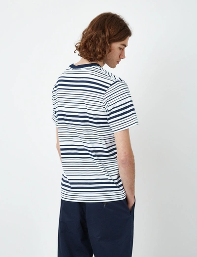 Shop Bhode Shima Striped T-shirt (organic) In Blue