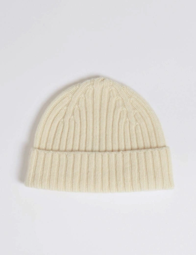 Shop Bhode 2x2 Rib Beanie Hat (lambswool) In White