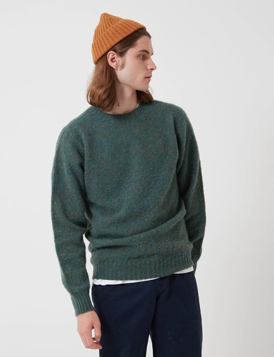 Shop Bhode Supersoft Lambswool Jumper (made In Scotland) In Green