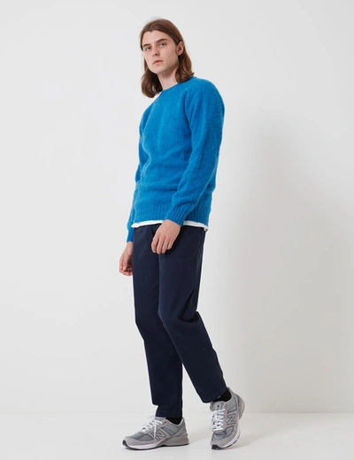 Shop Bhode Supersoft Lambswool Jumper (made In Scotland) In Blue