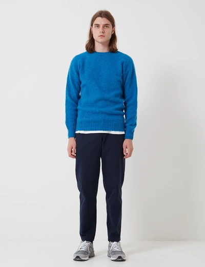Shop Bhode Supersoft Lambswool Jumper (made In Scotland) In Blue