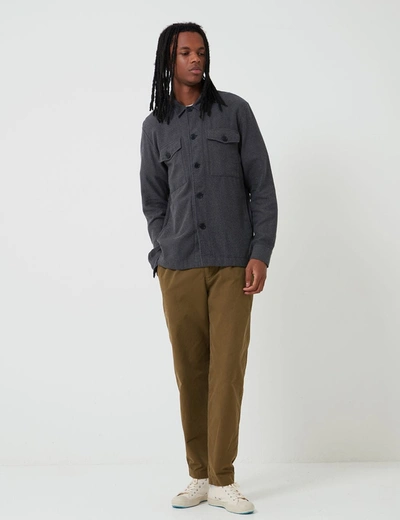 Shop Bhode Flannel Over Shirt (cotton) In Grey