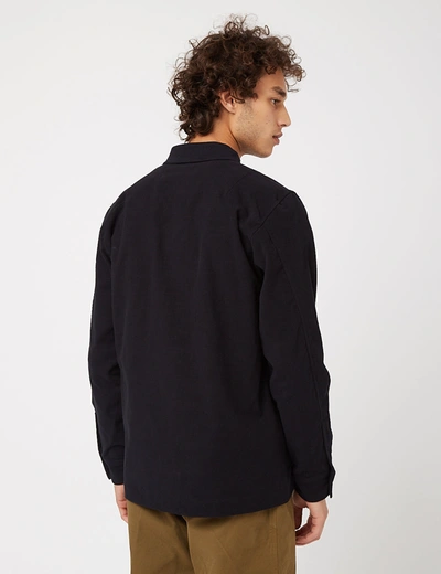 Shop Bhode Overshirt (cotton Moleskin) In Black