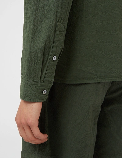 Shop Bhode Zip Shirt (seersucker) In Green