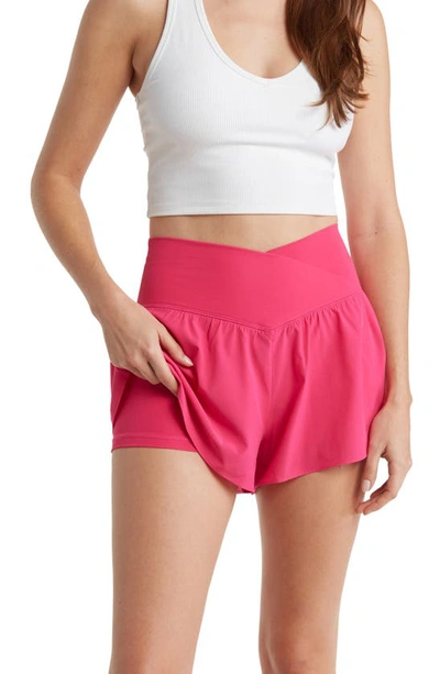Shop 90 Degree By Reflex Lightstreme Crossfire Shorts In Pink Peacock