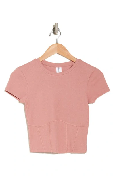 Shop Abound Corset Seamed Baby T-shirt In Pink Ash