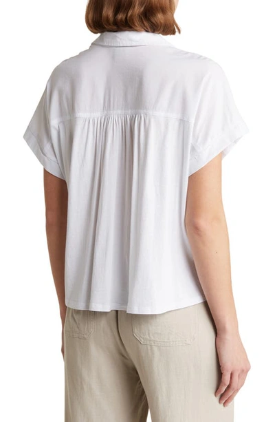Splendid Padua Short Sleeve Button-up Shirt In White