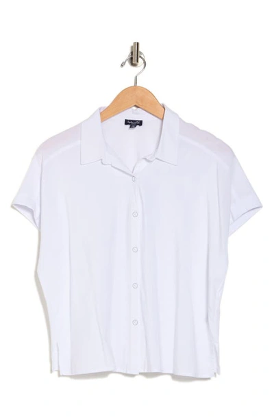 Splendid Padua Short Sleeve Button-up Shirt In White