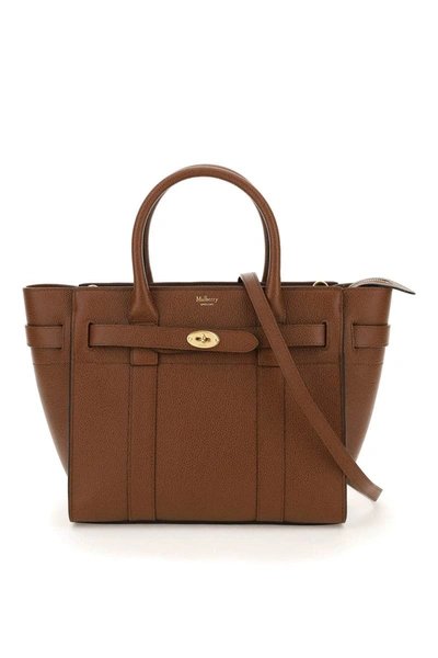 Shop Mulberry Zipped Bayswater Small Bag In Brown