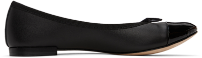 Shop Repetto Black Flora Ballerina Flats In 410 Noir