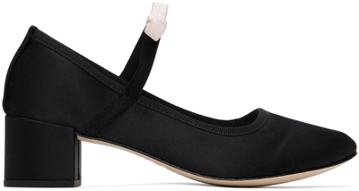 Shop Repetto Black Guillemette Mary Janes Heels In 914 Icone/noir