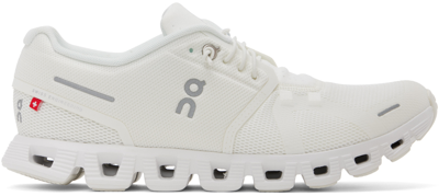 Shop On White Cloud 5 Sneakers In Undyed-white | White