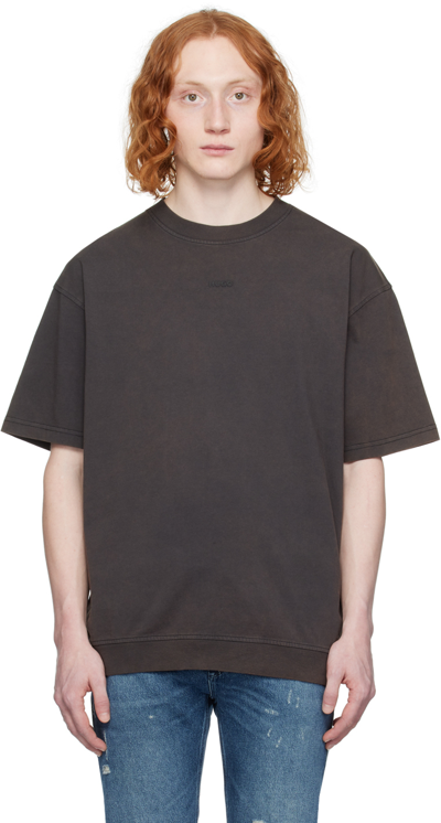 Shop Hugo Black Faded T-shirt In Black 001