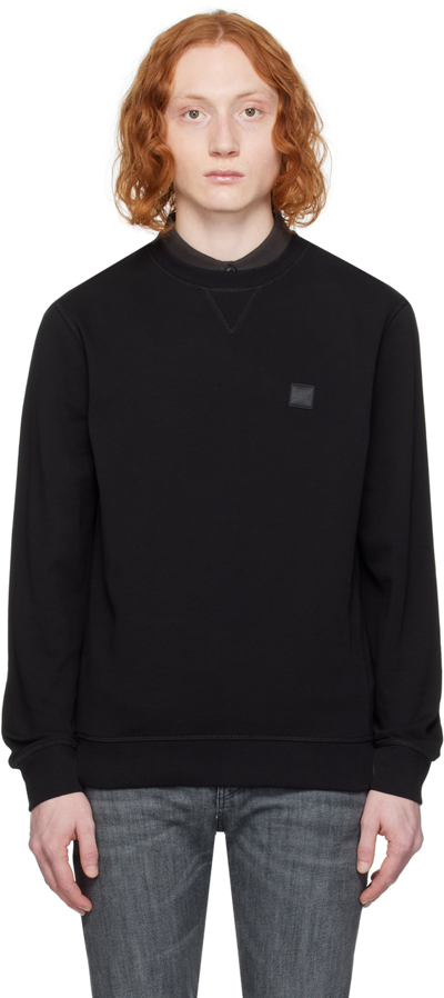 Shop Hugo Boss Black Patch Sweatshirt In Black 001
