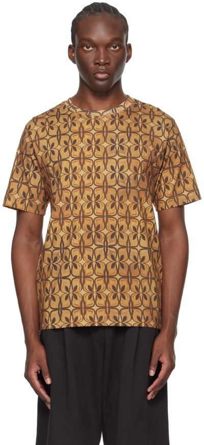 Shop Dries Van Noten Brown Crewneck T-shirt In 102 Camel