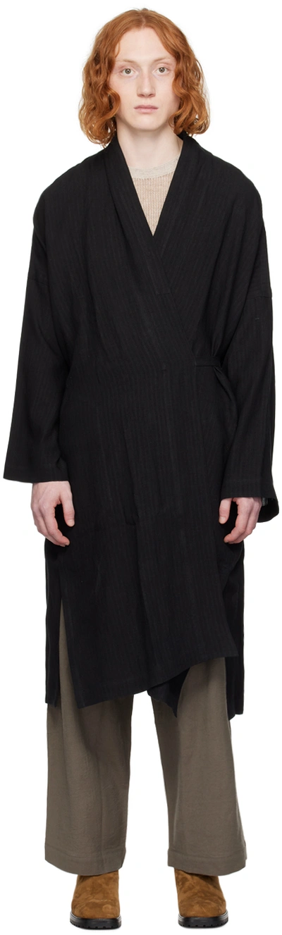 Shop Jan-jan Van Essche Black Long Coat