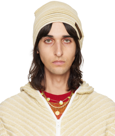 Shop Isa Boulder Ssense Exclusive Beige Caterpillar Beanie In Oatmeal