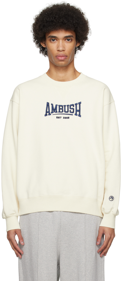 Shop Ambush Off-white Embroidered Sweatshirt In Off White