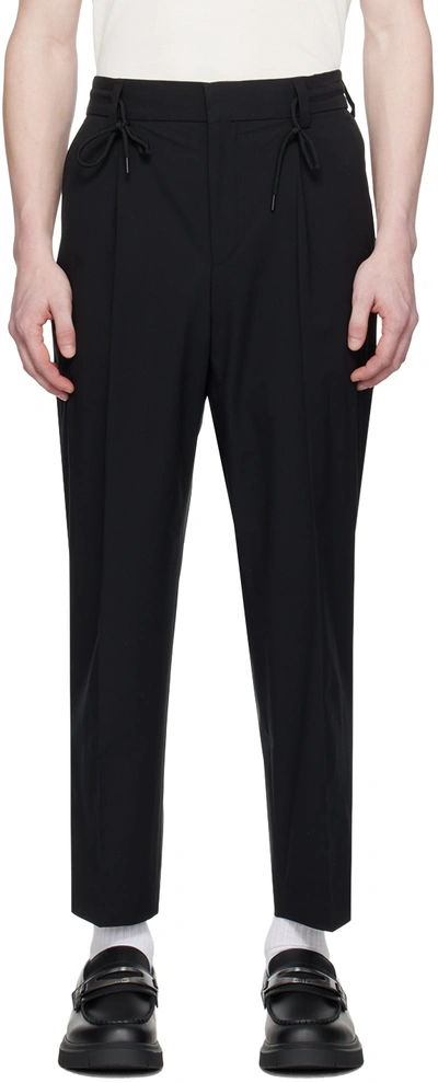 Shop Hugo Black Slim-fit Trousers In Black 002