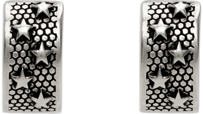 Shop Maison Margiela Silver Star Earrings In 951 Palladio Buratat