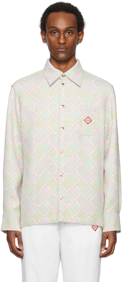 Shop Casablanca Multicolor Jacquard Jacket In Ping Pong Monogram