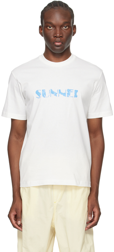 Shop Sunnei White Classic T-shirt In 7433 Off White Ppt