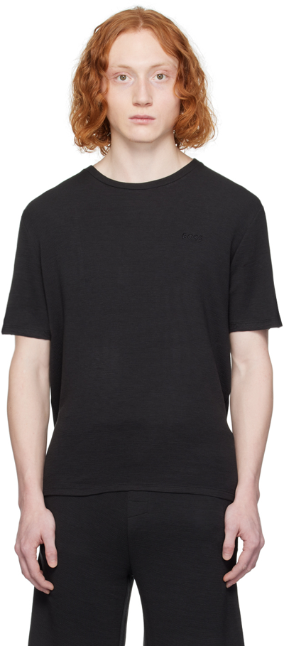 Shop Hugo Boss Black Rib T-shirt In Black 001