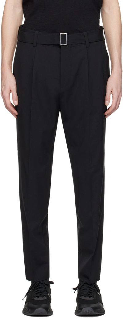 Shop Hugo Boss Black Pleated Trousers In Black 001