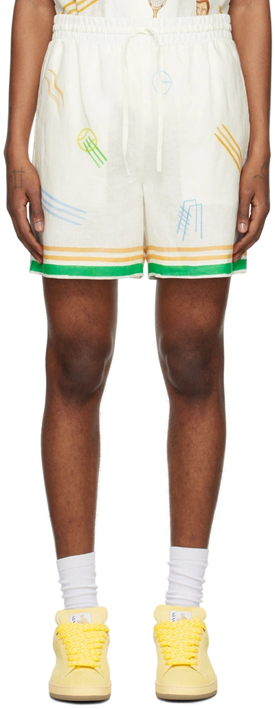 Shop Casablanca Off-white 'le Jeu' Shorts