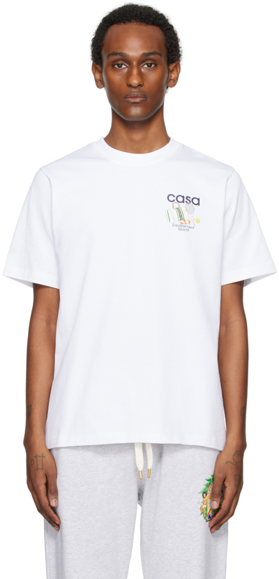 Shop Casablanca White 'equipement Sportif' T-shirt