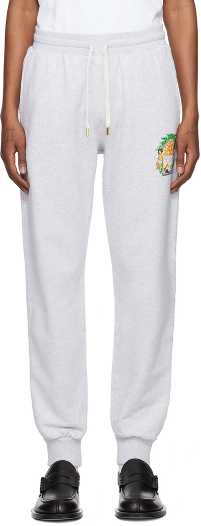 Casablanca Gray 'triomphe D'orange' Sweatpants In Triomphe D'orange