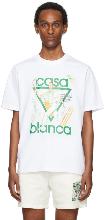 Shop Casablanca Ssense Exclusive White 'le Jeu' T-shirt