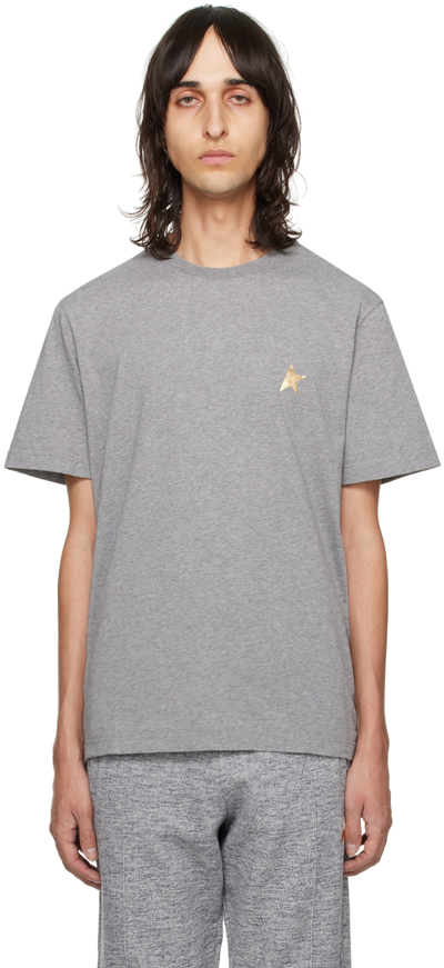 Shop Golden Goose Gray Star T-shirt In 60311 Medium Grey Me