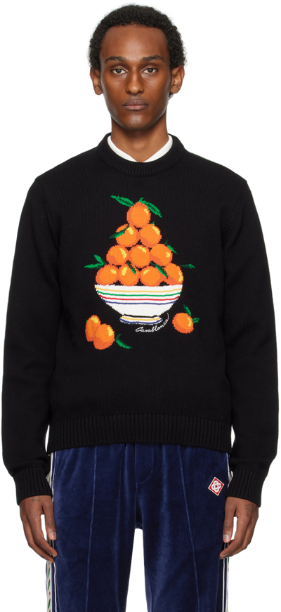 Shop Casablanca Black 'pyramide D'oranges' Sweater