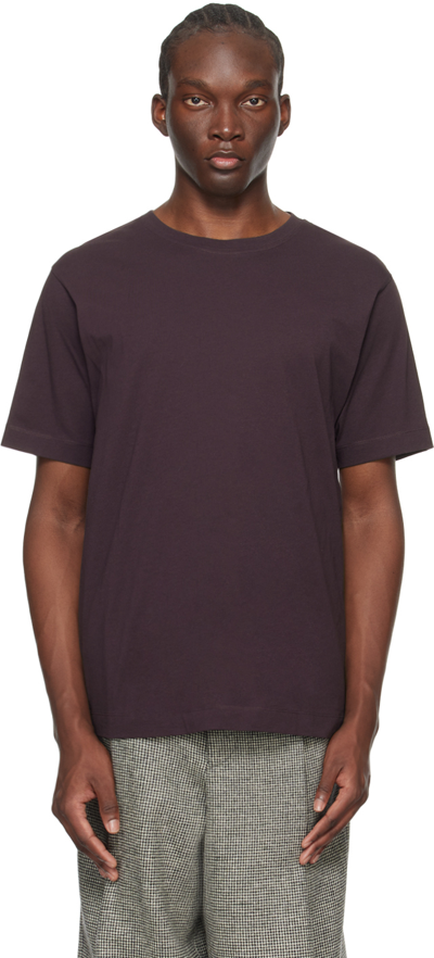 Shop Dries Van Noten Purple Crewneck T-shirt In 402 Dark Purple