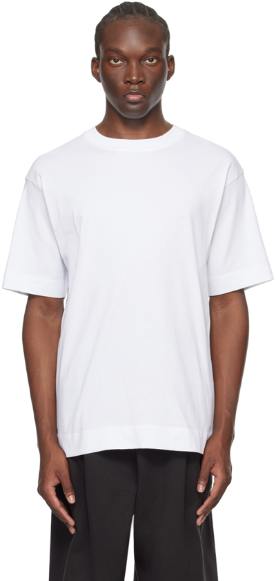 Shop Dries Van Noten White Crewneck T-shirt In 1 White