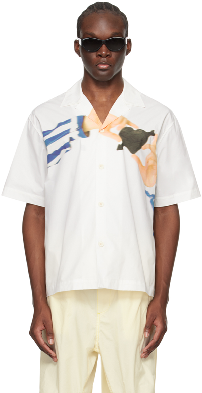Shop Sunnei White Cuore Di Pietra Shirt In 7851 Offwhite/multic