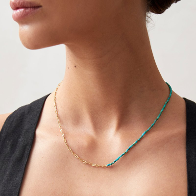 Shop Alohas Junie Blue 18k Gold Plated Sterling Silver Necklace