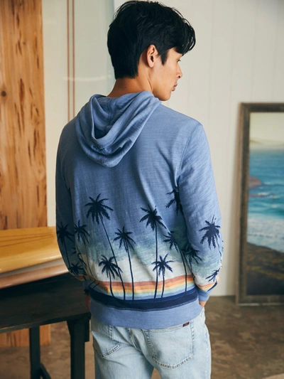 Shop Faherty Sunwashed Slub Hoodie In Palm Rainbow Ombre