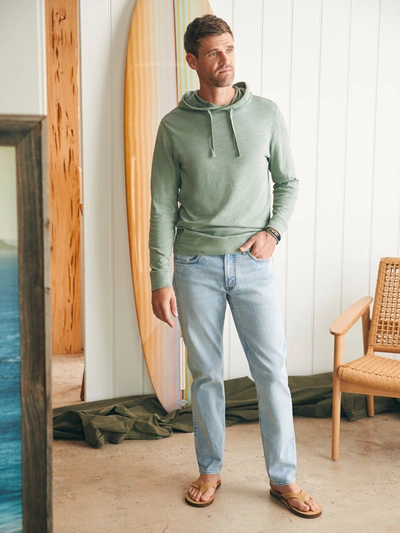 Faherty Sunwashed Slub Hoodie In Faded Sage