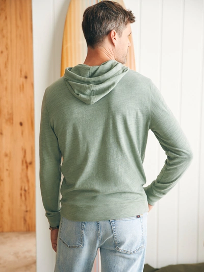 Shop Faherty Sunwashed Slub Hoodie In Faded Sage