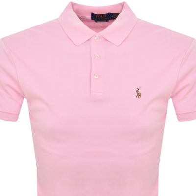 Shop Ralph Lauren Custom Slim Fit Polo T Shirt Pink