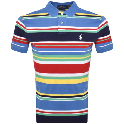 Shop Ralph Lauren Custom Slim Fit Polo T Shirt Blue