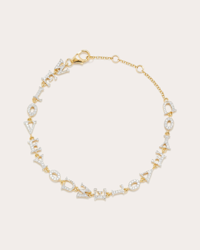 Shop Yvonne Léon Women's Diamond & 9k Gold 'we Love You' Bracelet