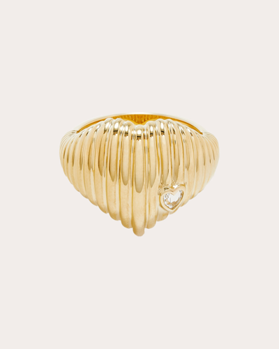 Shop Yvonne Léon Women's Diamond & 9k Gold Berlingot Heart Signet Ring