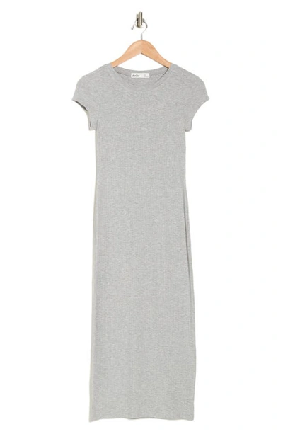 Shop Elodie Cap Sleeve Ribbed Midi Dress In Heather Grey