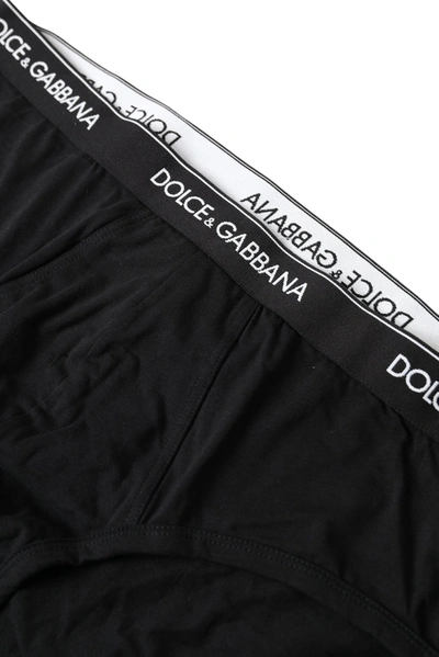 Shop Dolce & Gabbana Black Cotton Stretch Slip Brando Brief Men's Underwear