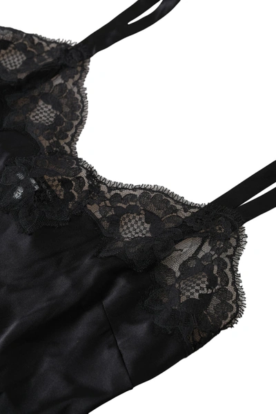 Shop Dolce & Gabbana Elegant Silk Blend Lace Camisole Women's Top In Black